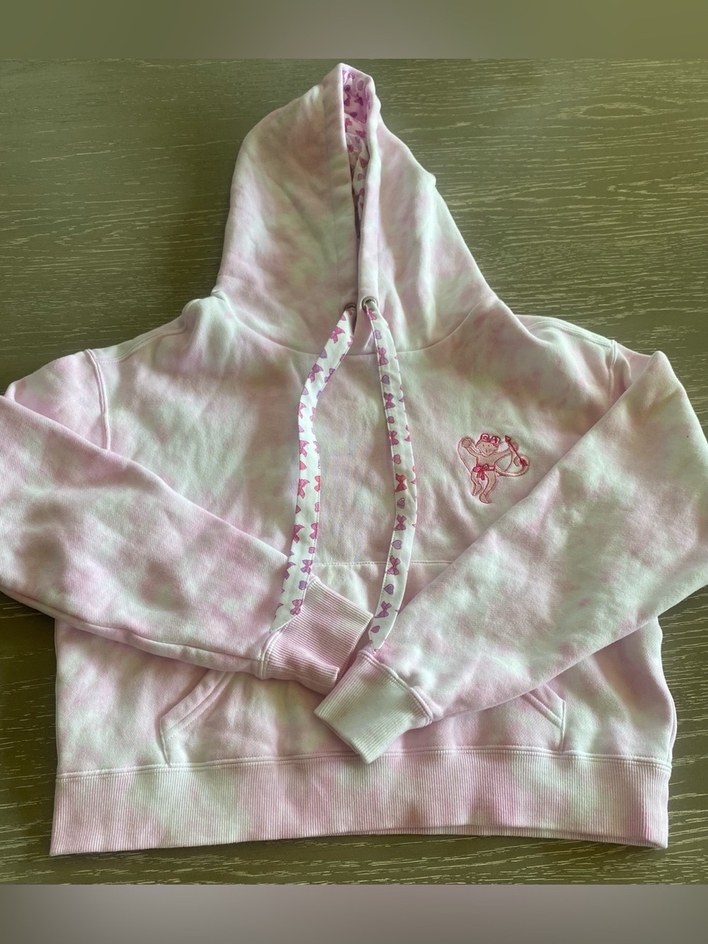 LoveShackFancy X Roller Rabbit Pink Tie-Dye Hoodie